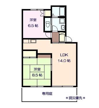 モリタ壱番館(2LDK/1階)の間取り写真