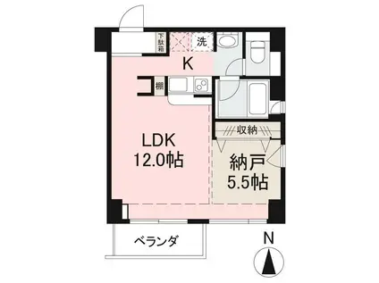 コリドール中央(ワンルーム/4階)の間取り写真