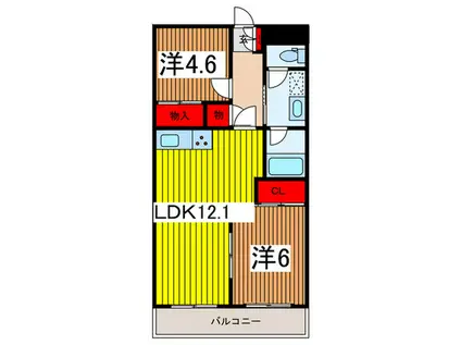 渋谷コート3号館(2LDK/7階)の間取り写真