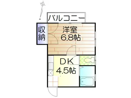 ハイム・ヒル(1DK/1階)の間取り写真