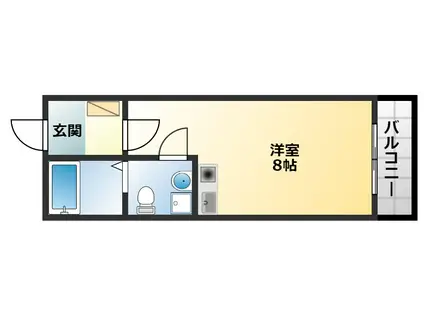 第2アモルフ(ワンルーム/3階)の間取り写真