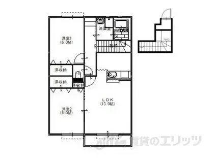 ボナールゲート(2LDK/2階)の間取り写真