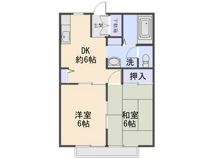 中村屋3号館(2DK/1階)の間取り写真