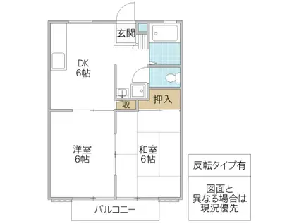 アークハイツ(2DK/2階)の間取り写真