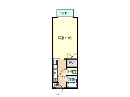 コーポヒデ(1K/2階)の間取り写真