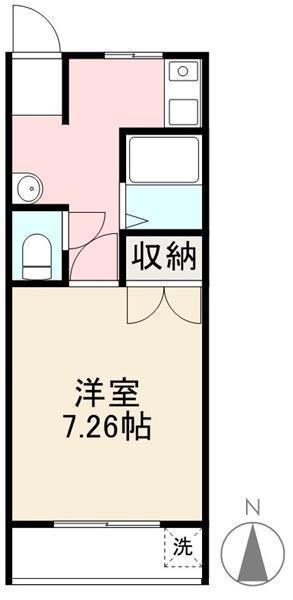 和光メイト(1K/2階)の間取り写真