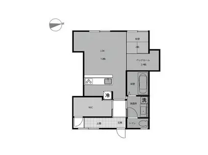 リバーサイドマンション(1LDK/1階)の間取り写真