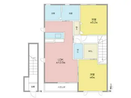 ポラリス(2LDK/2階)の間取り写真