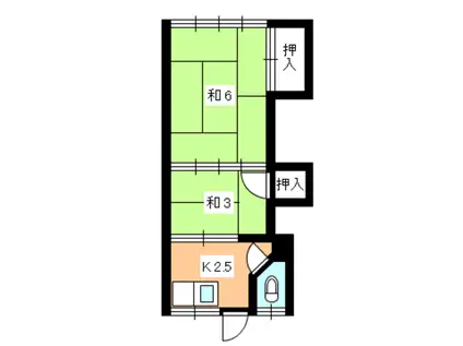 双葉荘(2K/1階)の間取り写真