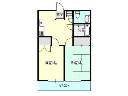 サンビレッジ(2DK/2階)の間取り写真