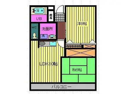 人吉ビル(2LDK/5階)の間取り写真