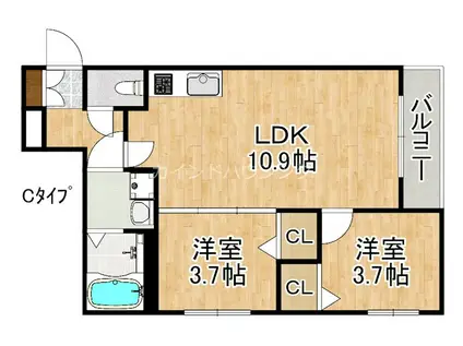 AVANTIO泉佐野(2LDK/3階)の間取り写真