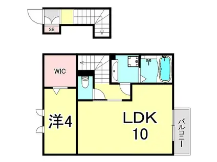メルベーユ(1LDK/2階)の間取り写真