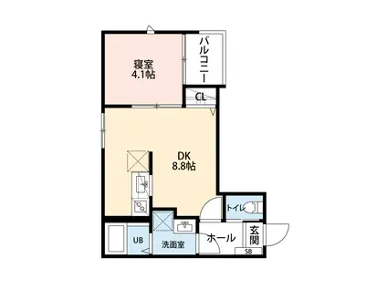COCO川越(1LDK/2階)の間取り写真