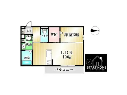 ドリーム庄町II(1LDK/2階)の間取り写真