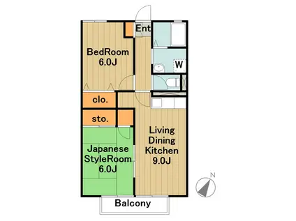 セジュール大沢AB(2LDK/1階)の間取り写真