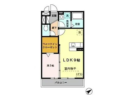 ヴィーブル浦和(1LDK/1階)の間取り写真