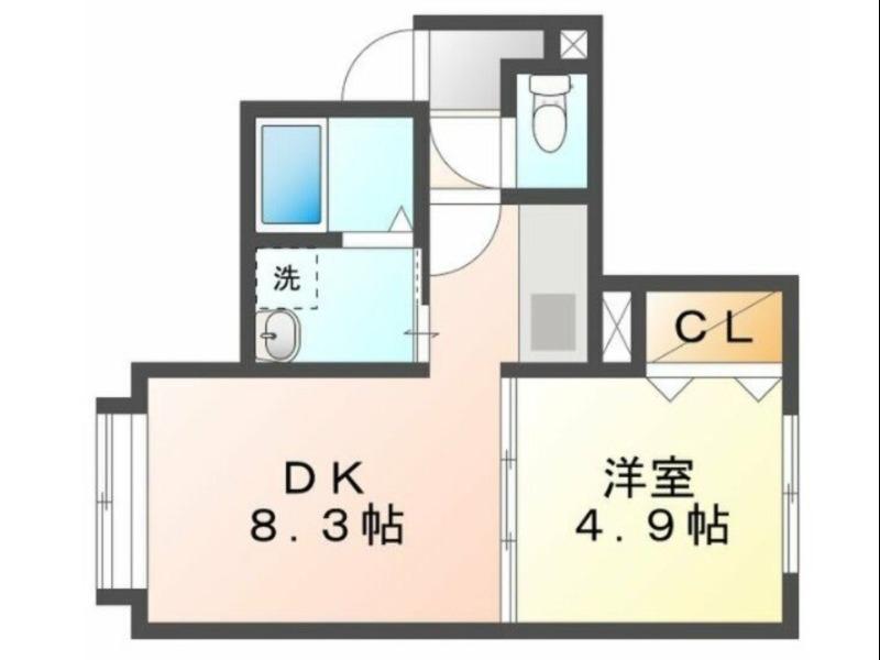 アスティ平岸(1LDK/2階)の間取り写真