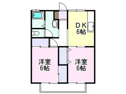 アビタシオンII(2DK/2階)の間取り写真