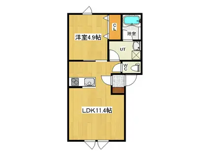 CORE HOUSE(1LDK/1階)の間取り写真