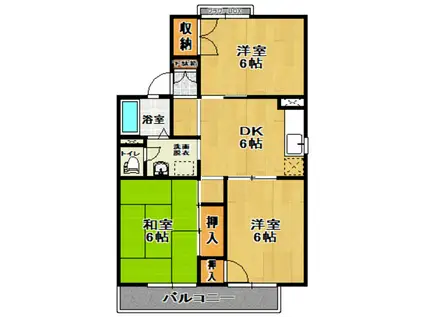 セジュール佐藤(3DK/2階)の間取り写真