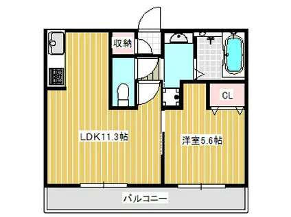 パークヴィラ合志I(1LDK/3階)の間取り写真