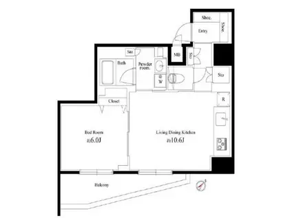 アルテシモプリマ(1LDK/4階)の間取り写真