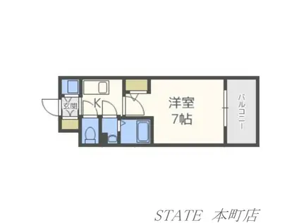 エスリード梅田グレイス(1K/7階)の間取り写真