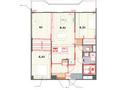 ふぁみーゆ月見坂(3LDK/3階)の間取り写真