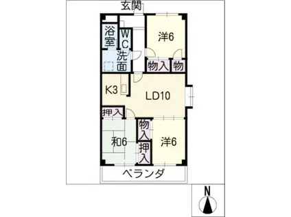 マインシュロス新瑞(3LDK/1階)の間取り写真