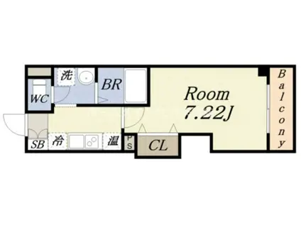 みおつくし春日出(1K/1階)の間取り写真