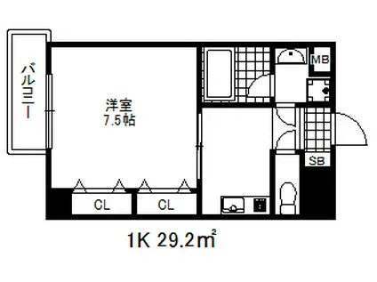 エスフォート神戸小河通(1K/3階)の間取り写真