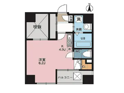 ビガーポリス112日本橋三丁目(ワンルーム/4階)の間取り写真