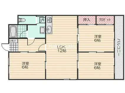 ヴィラ沖本(3LDK/3階)の間取り写真