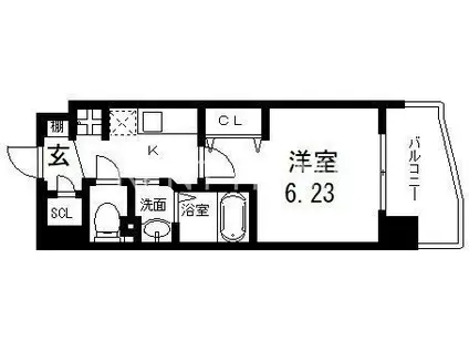 LUXE布施南II(1K/7階)の間取り写真