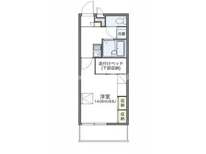 レオパレスリバーサイドイン千星(1K/3階)の間取り写真