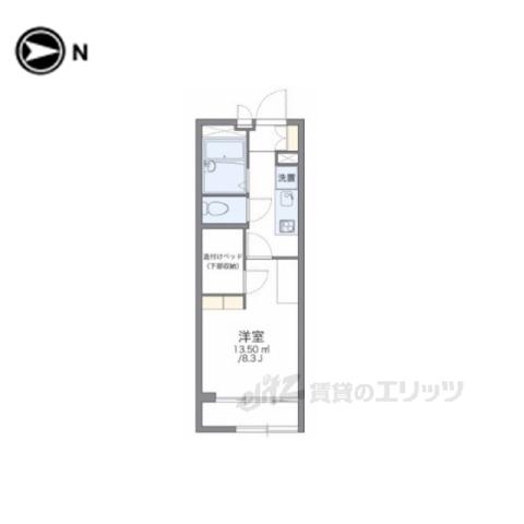 レオパレス千成Ⅱ(1K/1階)の間取り写真