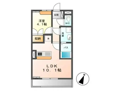 グレイス・コート(1LDK/2階)の間取り写真
