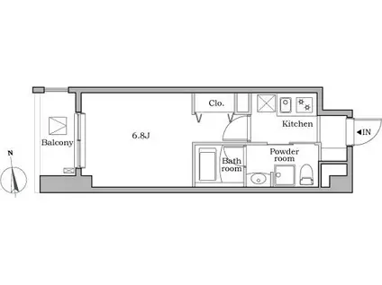 レジディア蒲田II(1K/13階)の間取り写真