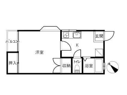 マスカットオブ旭1(1K/1階)の間取り写真