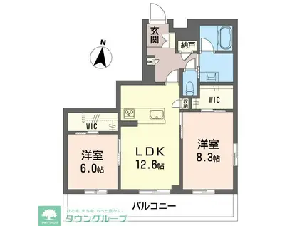 グランコート(2LDK/3階)の間取り写真