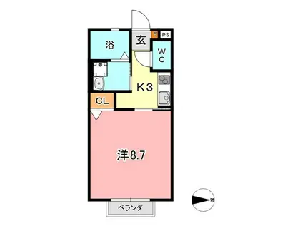 AQUA(1K/2階)の間取り写真