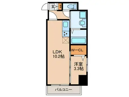 COCOR SHINSAKAE(1LDK/10階)の間取り写真