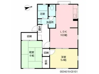 パークサイドハウス88C(2LDK/1階)の間取り写真