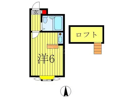 ベルピア・北松戸第2(ワンルーム/1階)の間取り写真