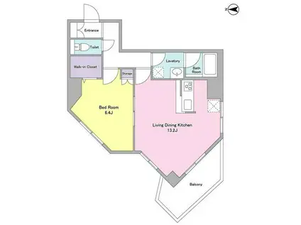 CASA DE FLORA(1LDK/4階)の間取り写真