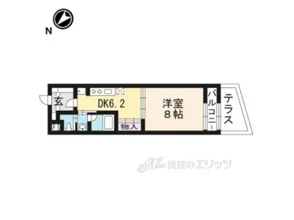 コープ美山Ⅲ(1K/1階)の間取り写真