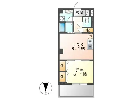 センチュリーパーク千年1番館(1LDK/4階)の間取り写真