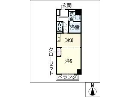 HF伏見レジデンス(1DK/8階)の間取り写真