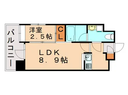 グランフォーレプライム天神東(1LDK/7階)の間取り写真